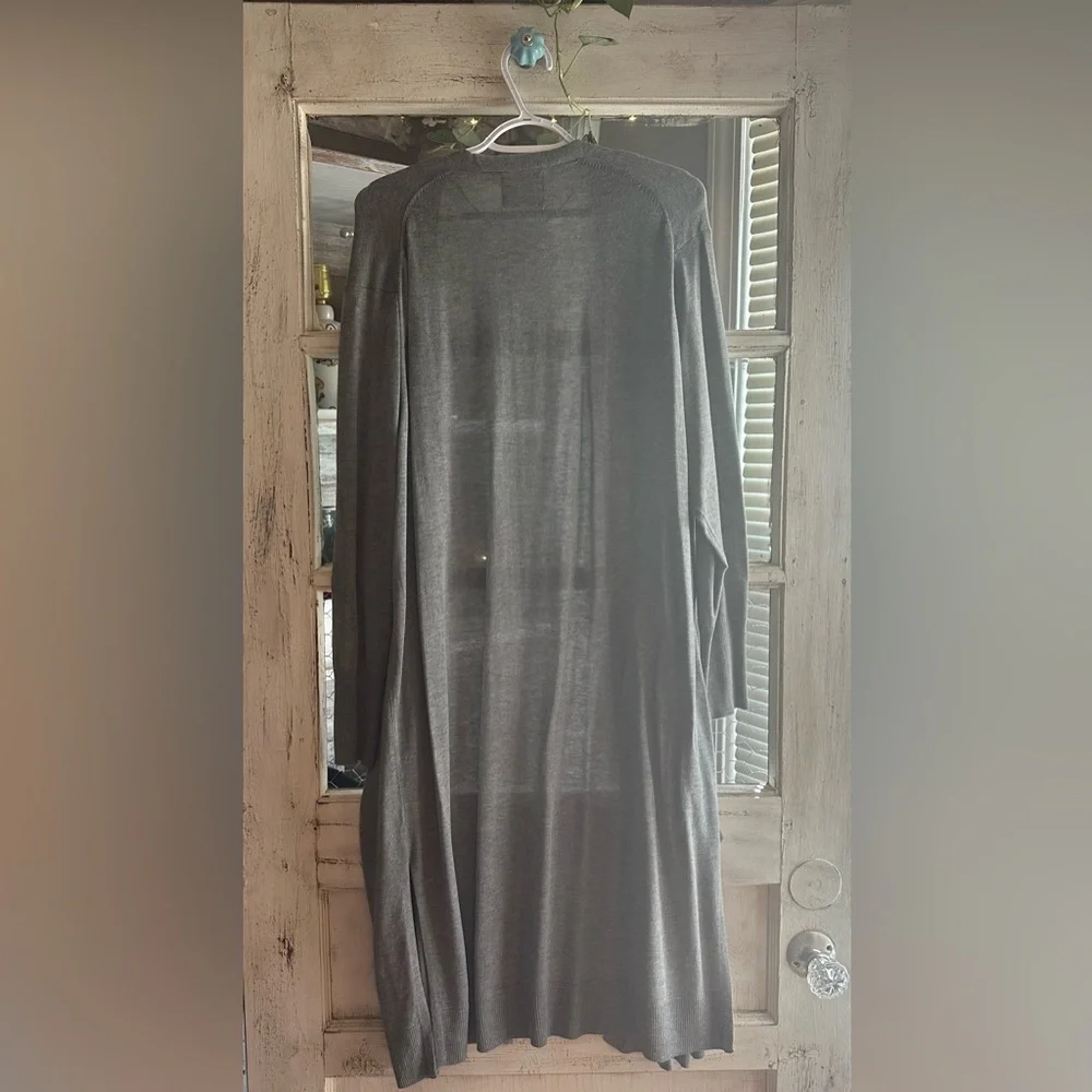 Stylus | Gray Open Front Duster Cardigan